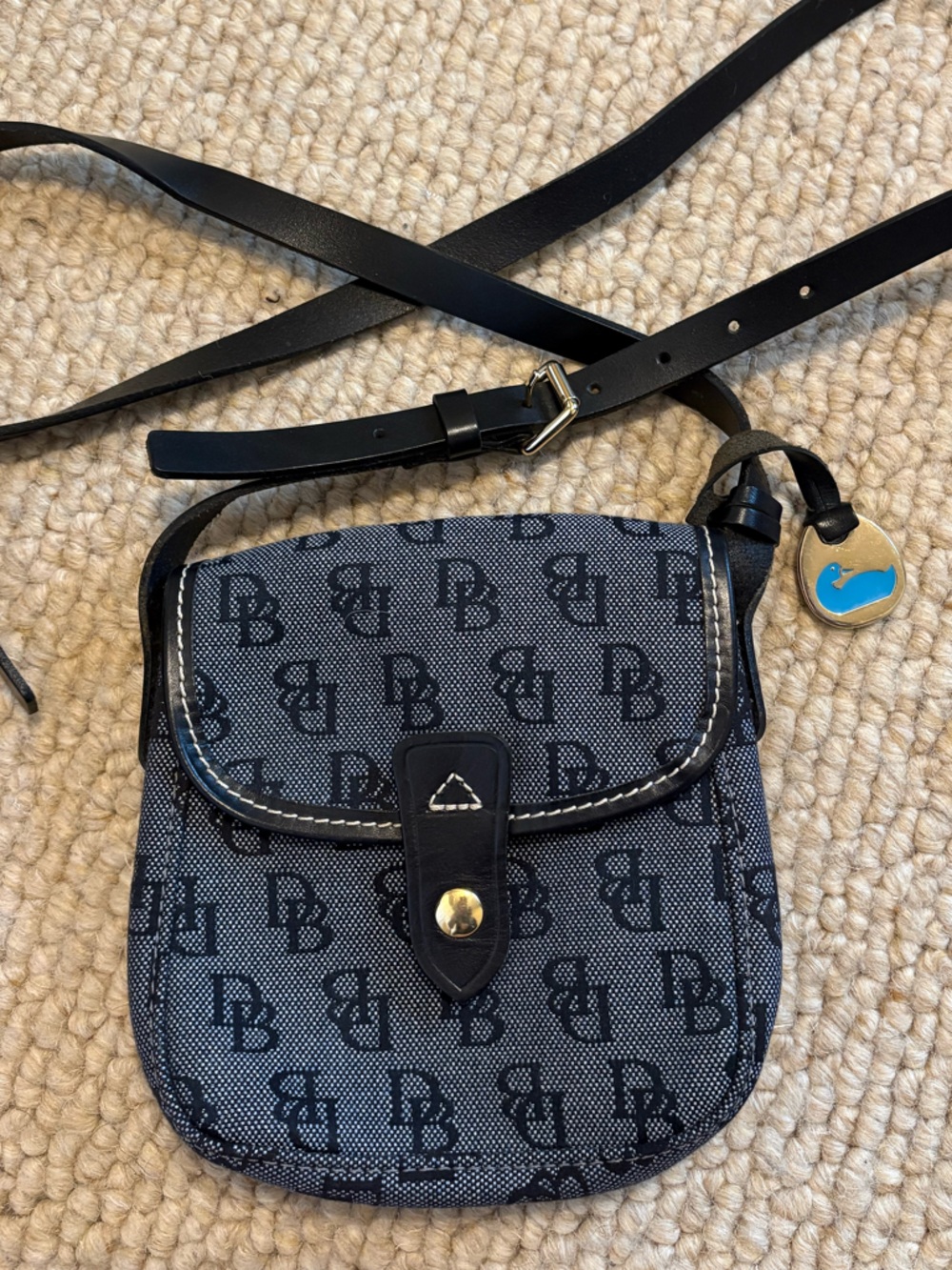 Small Dooney and Bourke blue denim Crossbody in good condition